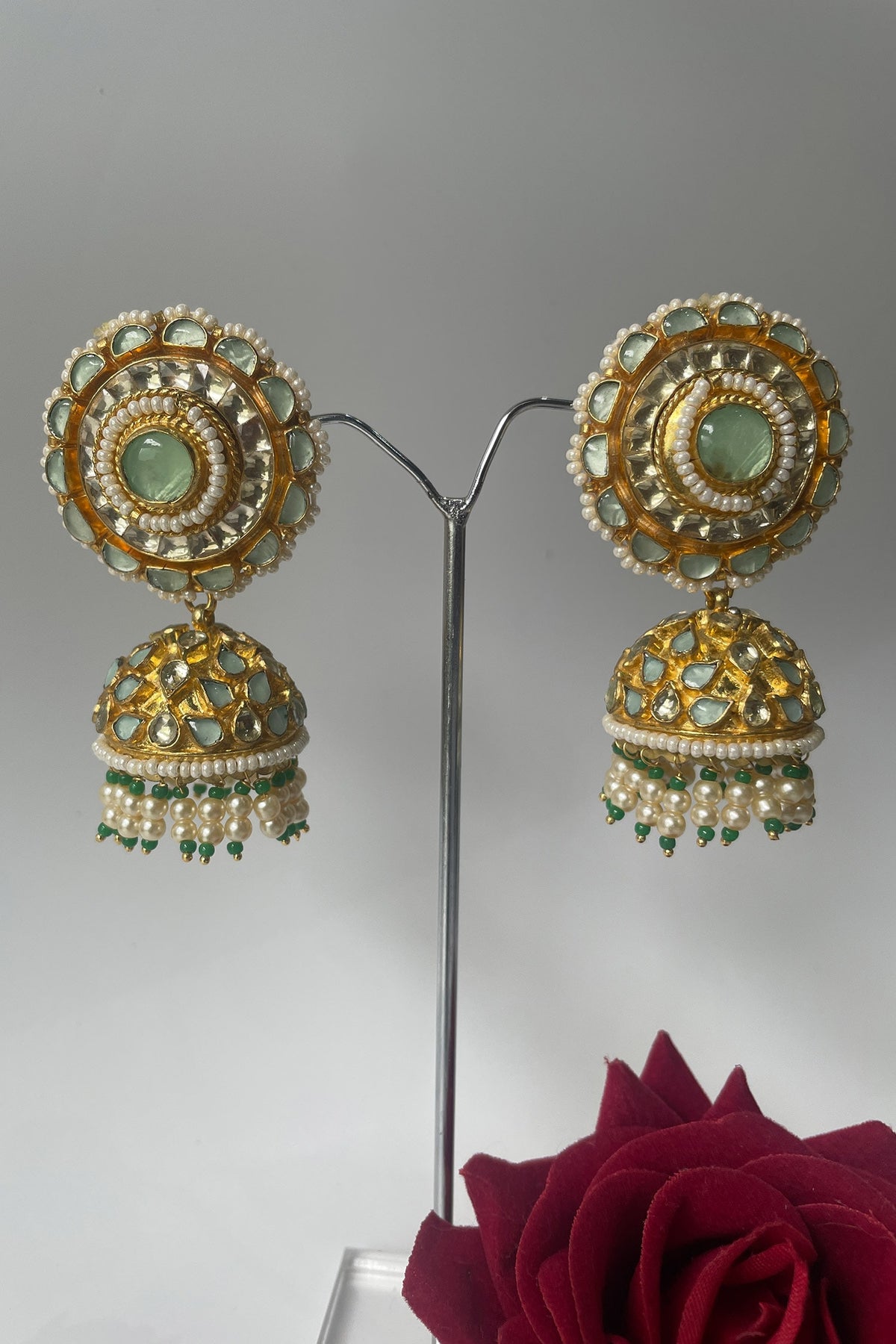 Stone Embellished Jhumkas 