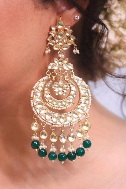 Stone Embellished Half Moon Chaandbalis 