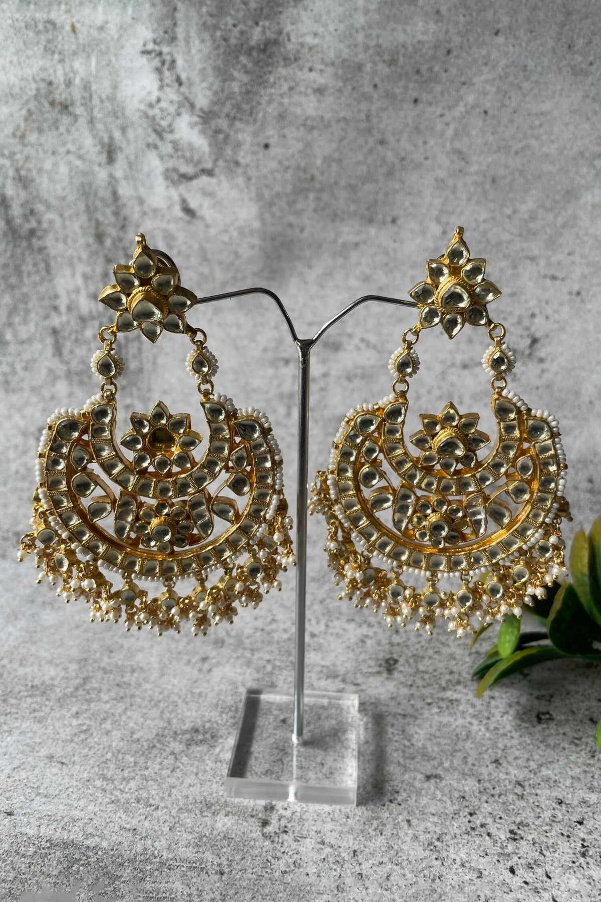 Clear Stone Embellished Chaandbalis 