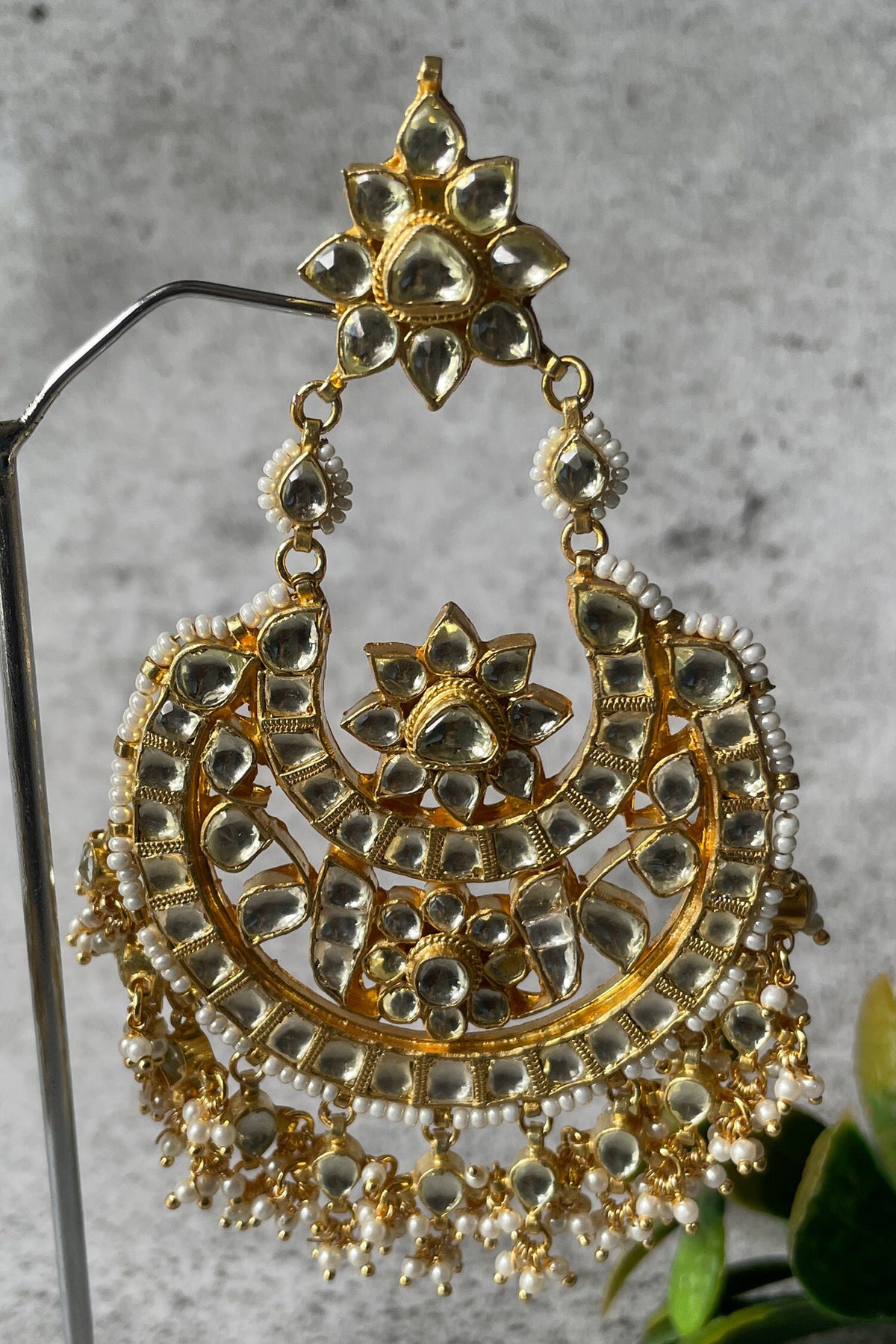 Clear Stone Embellished Chaandbalis 