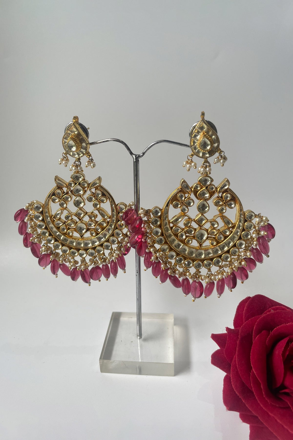 Floral Bead Tassel Chandbalis 
