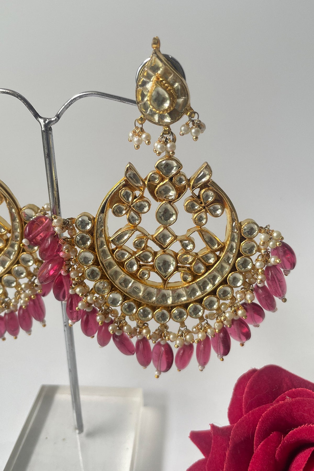 Floral Bead Tassel Chandbalis 