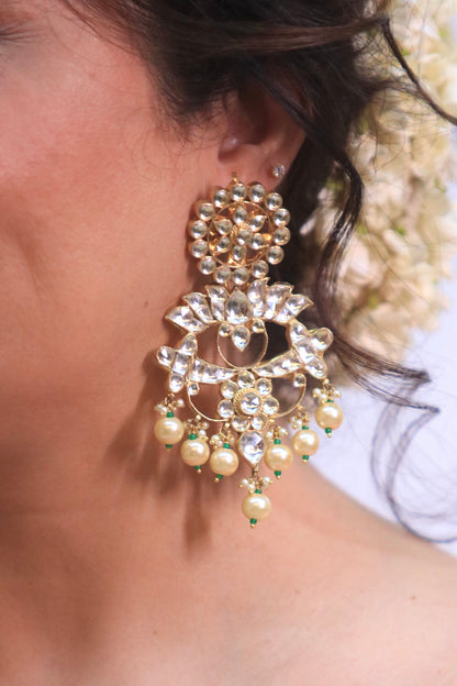 Lotus Vine Stone Embellished Earrings 