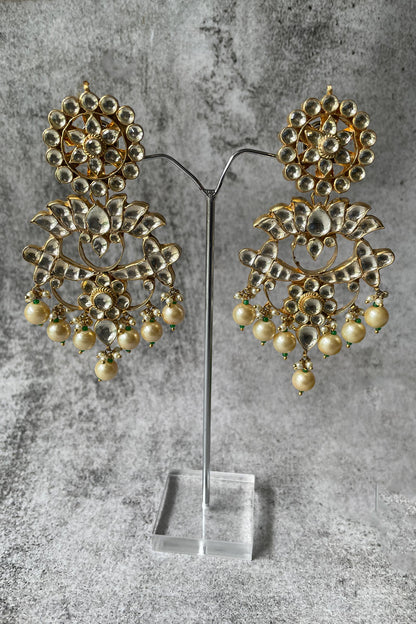 Lotus Vine Stone Embellished Earrings 