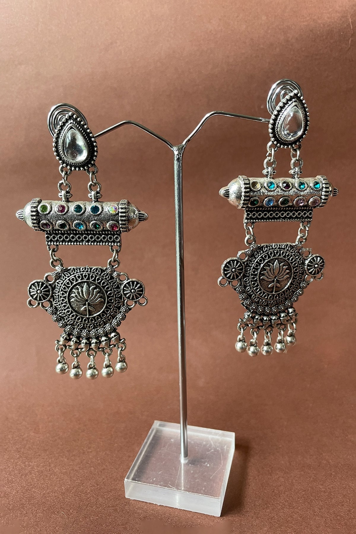 Floral Oxidized Vintage Danglers 