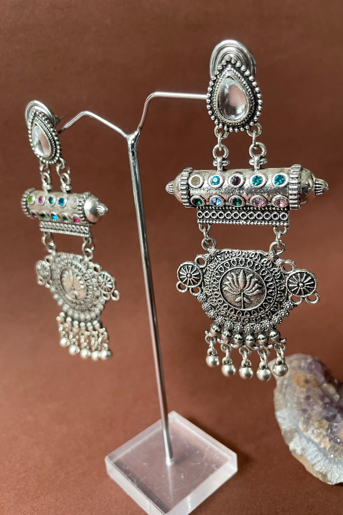 Floral Oxidized Vintage Danglers 