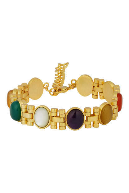 Power Moves Navratan Embellished Bracelet 