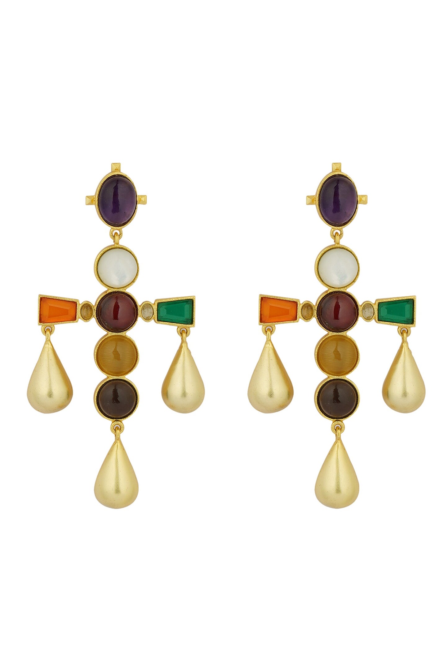 Navratan Stone Studded Earrings 