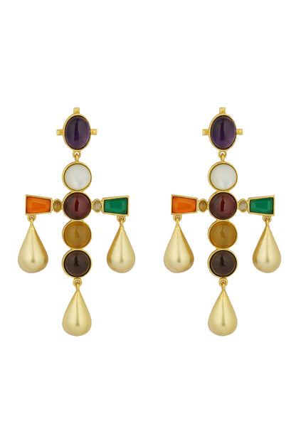 Navratan Stone Studded Earrings 