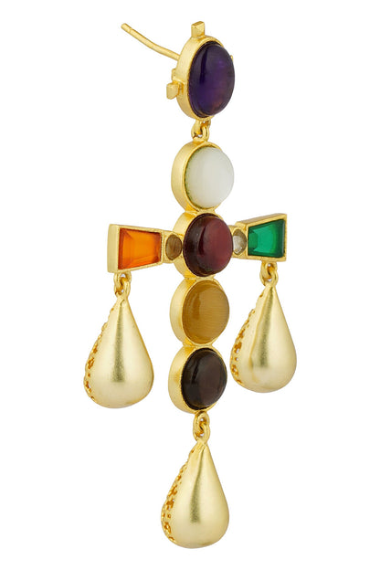 Navratan Stone Studded Earrings 