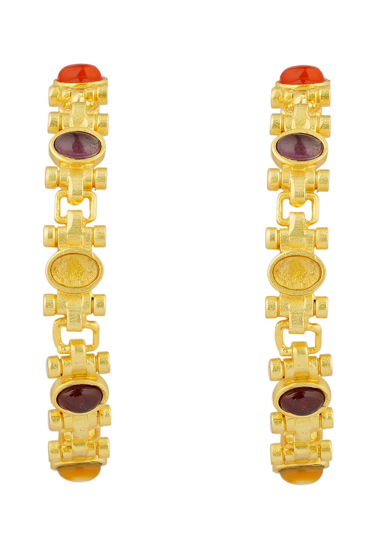 Navratan Stone Studded Hoops 