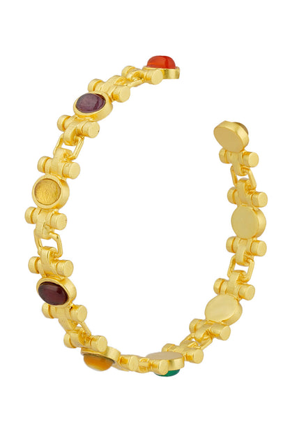 Navratan Stone Studded Hoops 