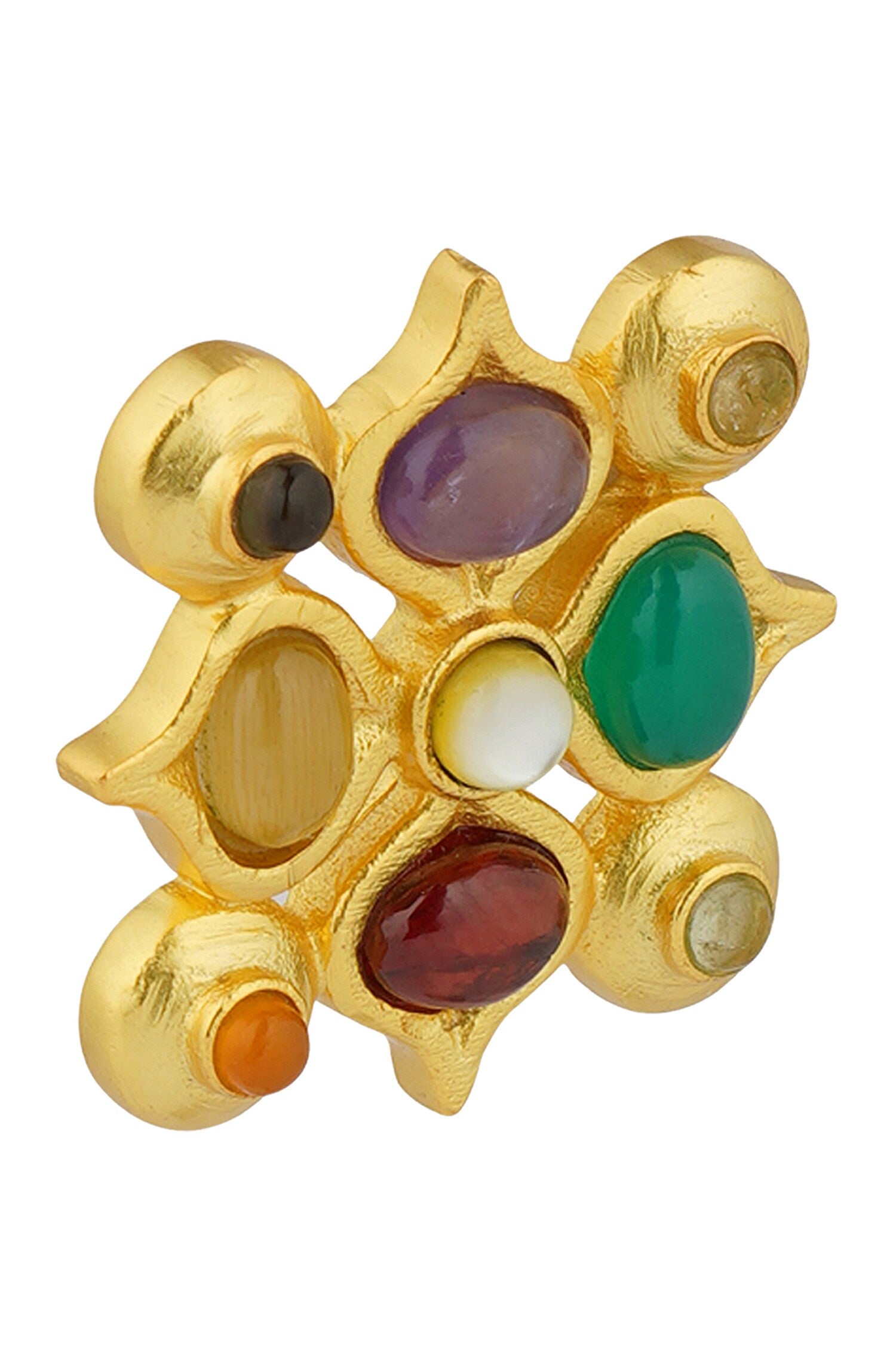 Geometric Carved Stud Earrings 