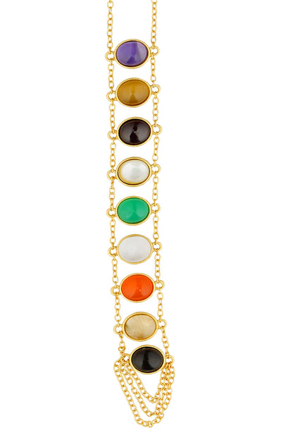 Power Within Navratan Lariat Necklace 