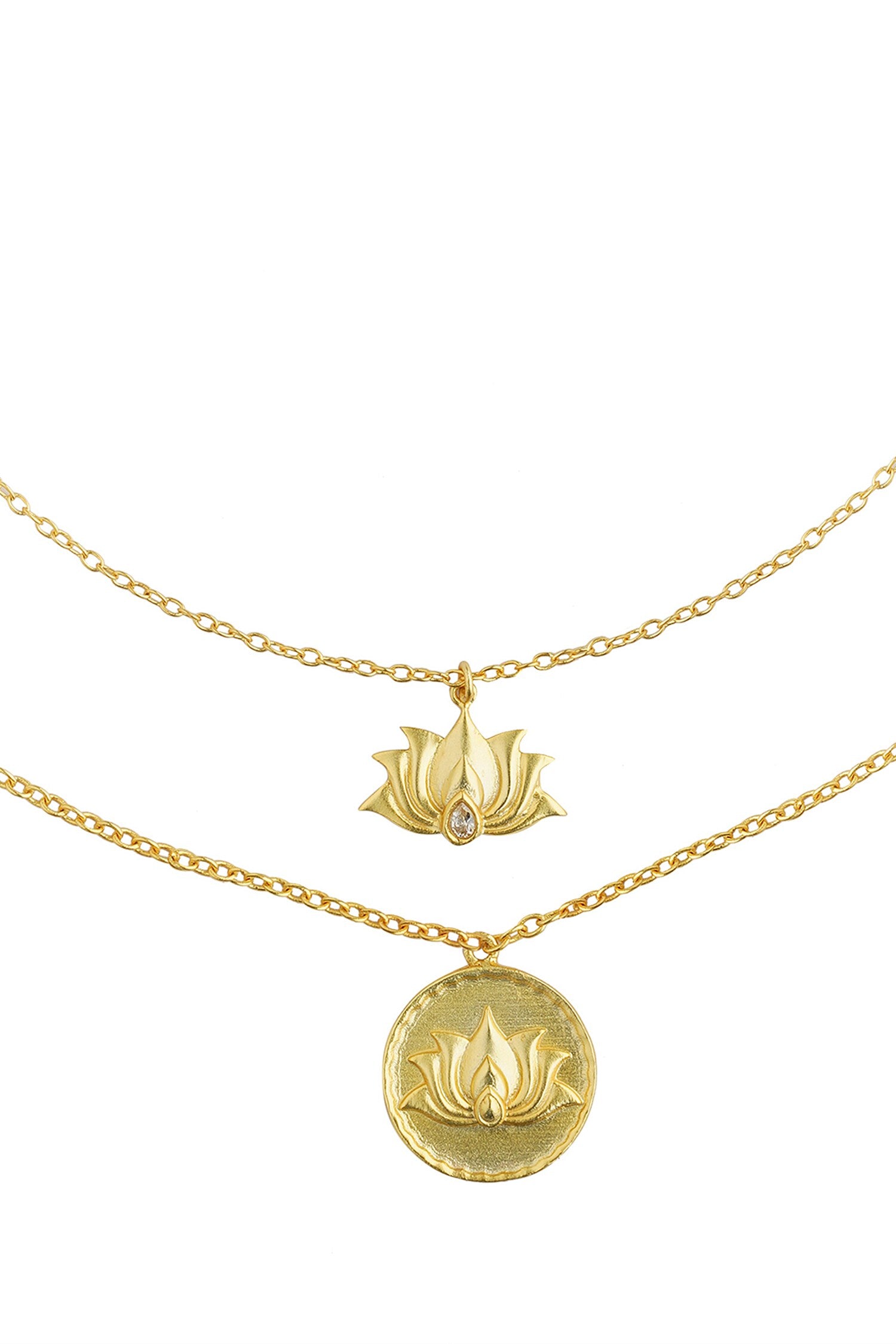 Emerging Beauty Lotus Carved Pendant Necklace 