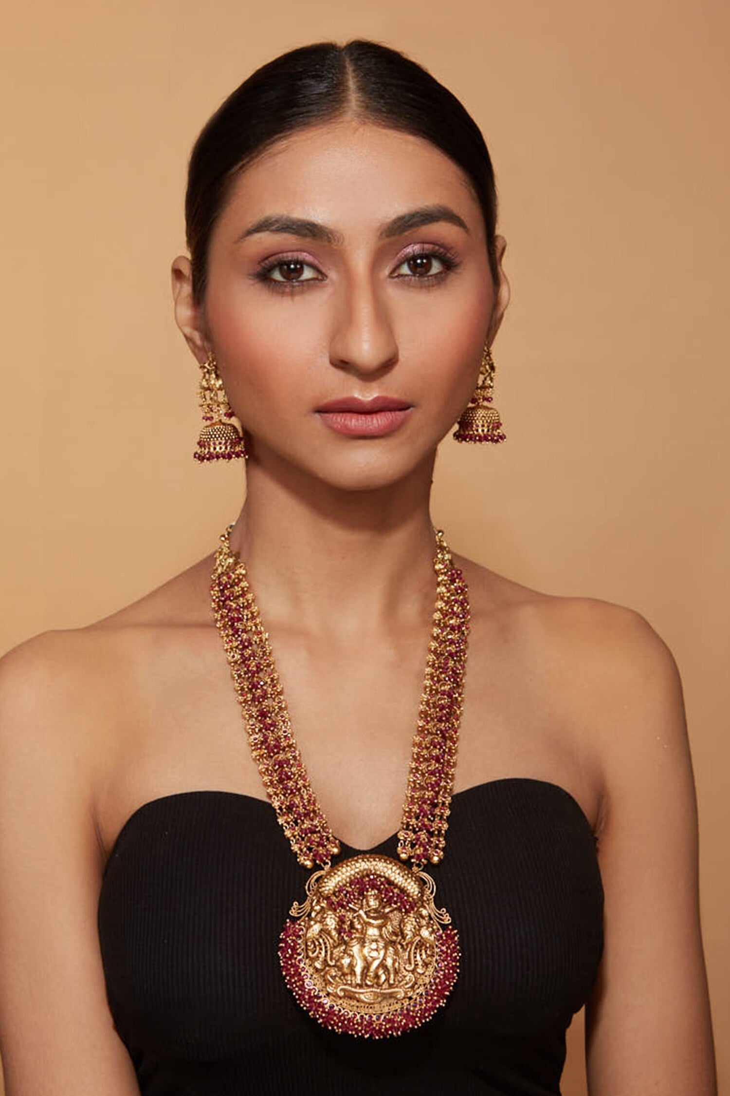 Bead Tassel Deity Temple Necklace Set 