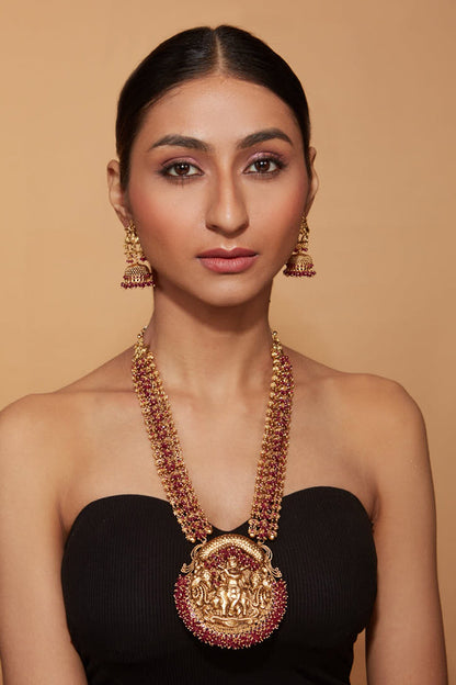 Bead Tassel Deity Temple Necklace Set 