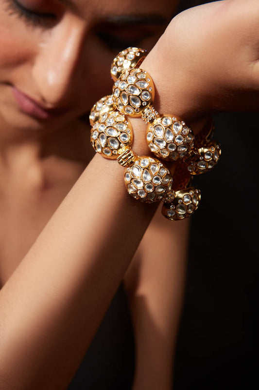 Kundan Polki Studded Bangle - Set of 2 