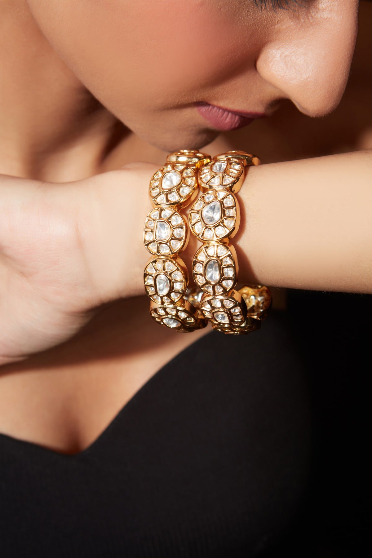 Kundan Polki Embellished Bangle - Set of 2 