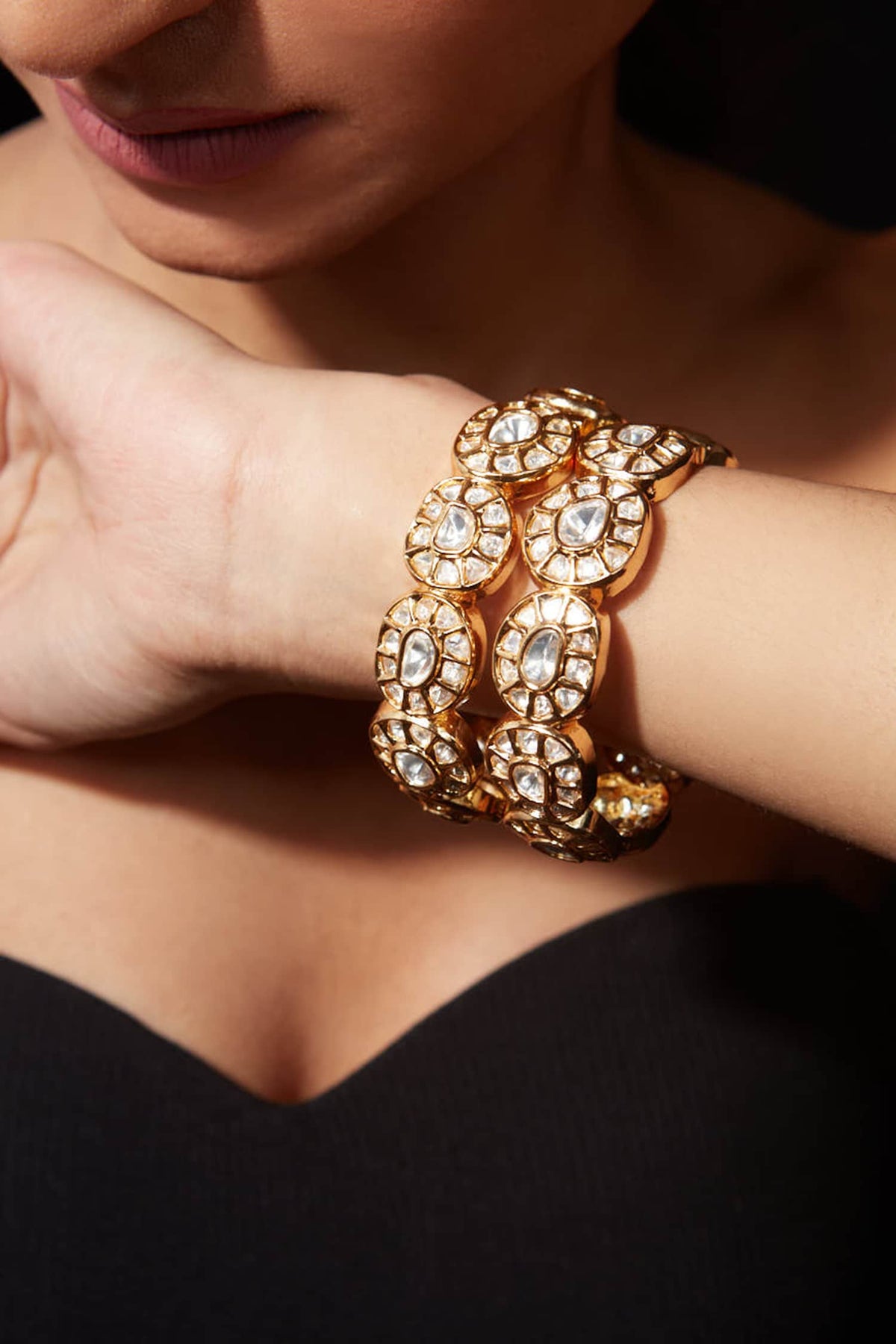 Kundan Polki Embellished Bangle - Set of 2 