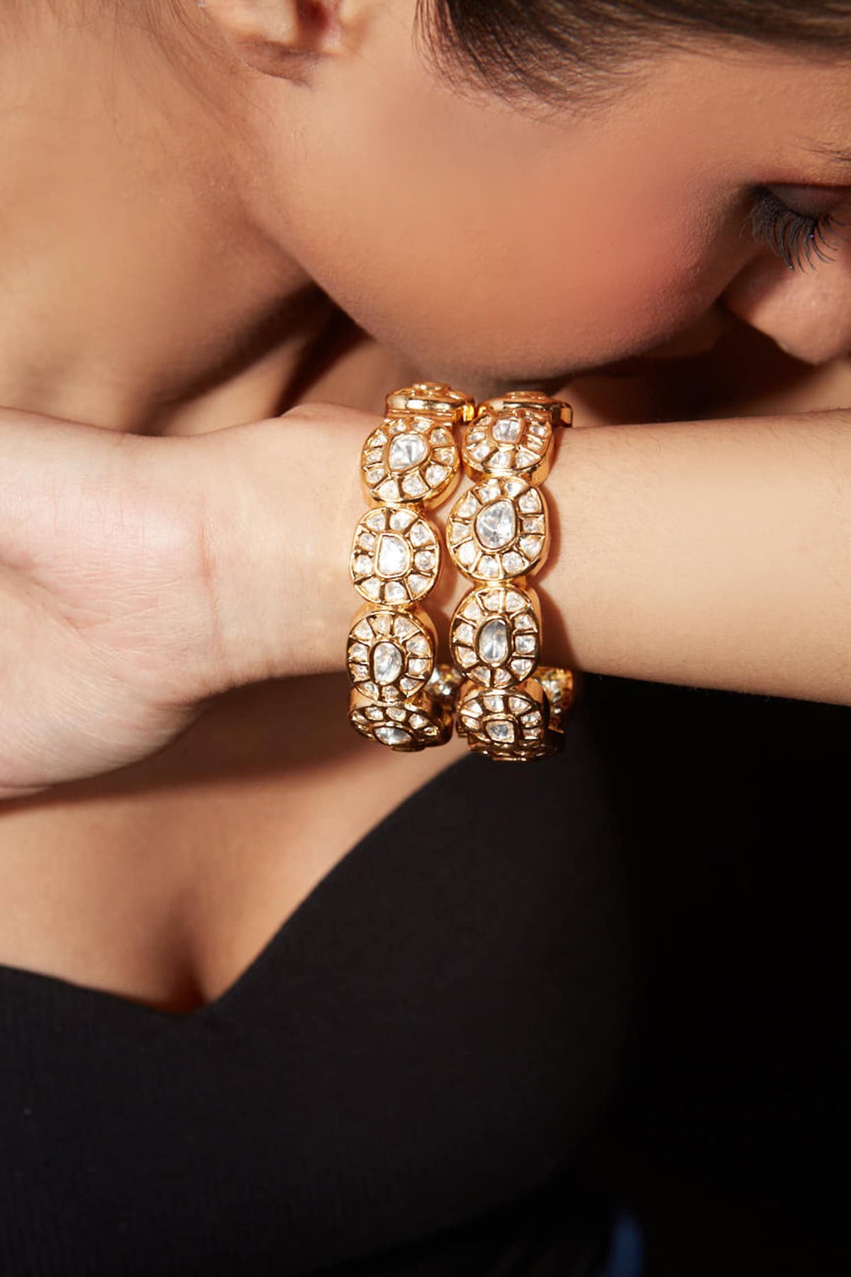 Kundan Polki Embellished Bangle - Set of 2 