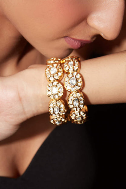 Kundan Polki Embellished Bangle - Set of 2 