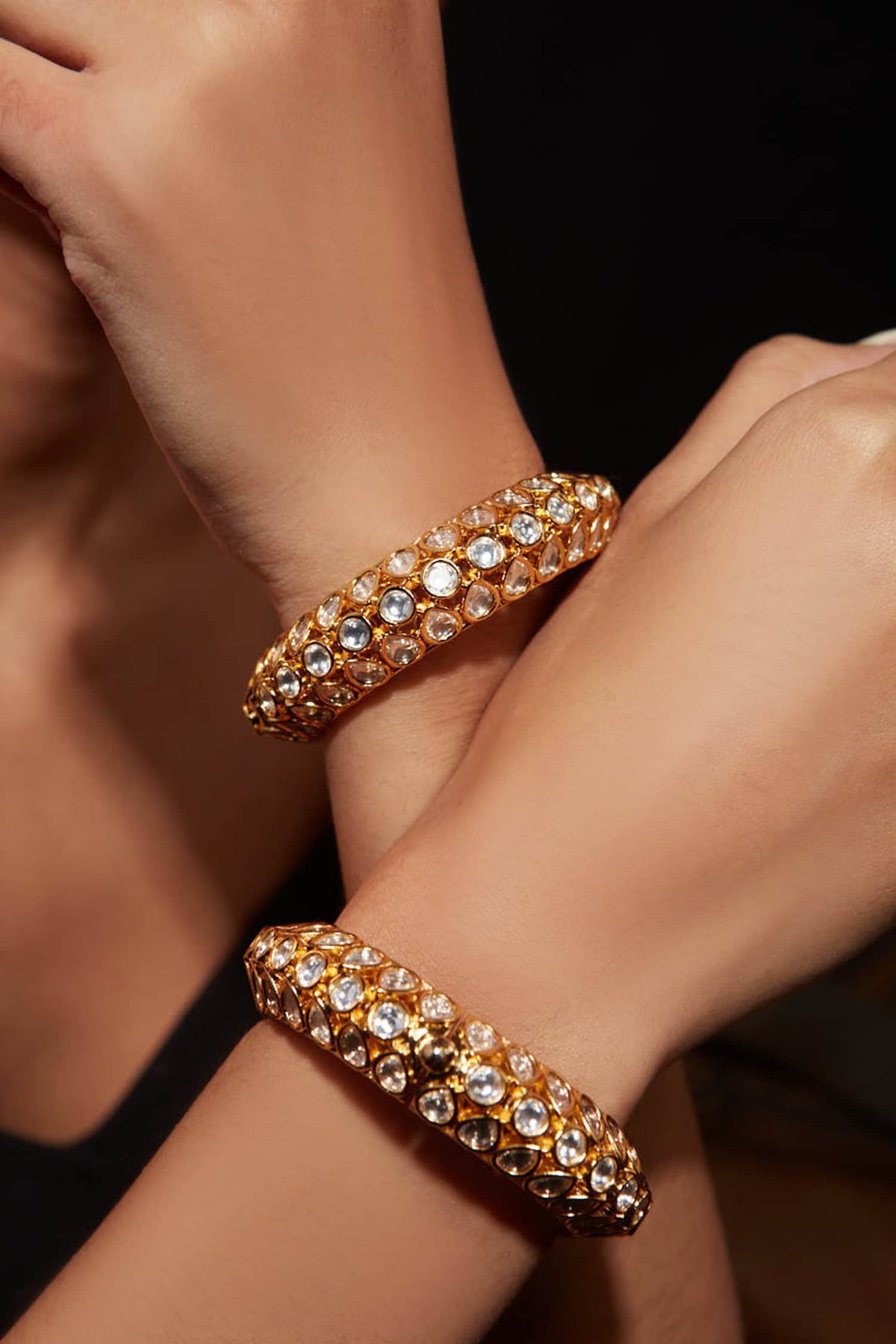 Kundan Polki Studded Bangle - Set of 2 