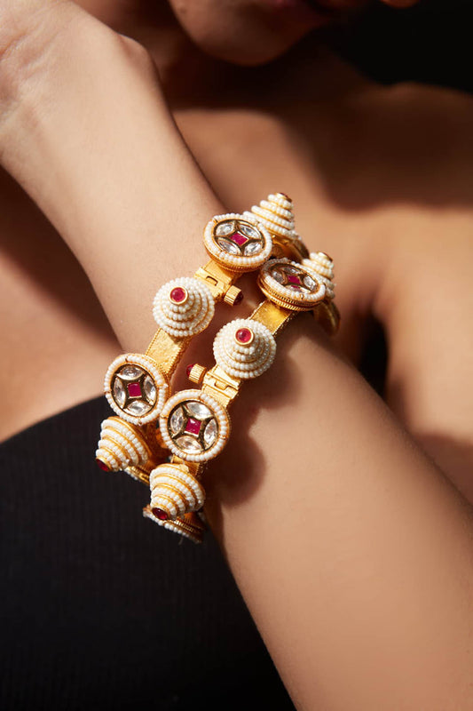 Bead Embellished Bangle - Set of 2 
