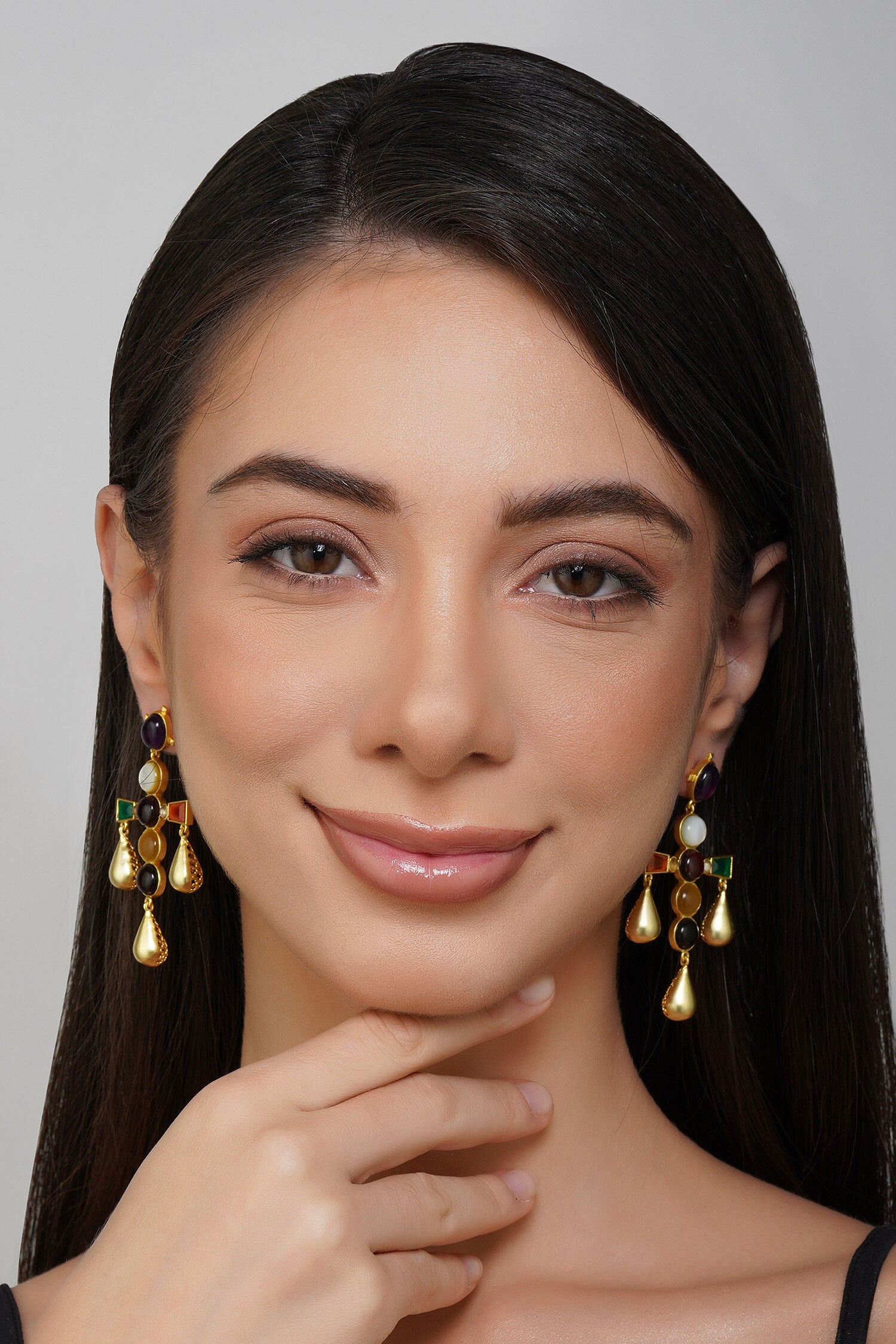 Navratan Stone Studded Earrings 