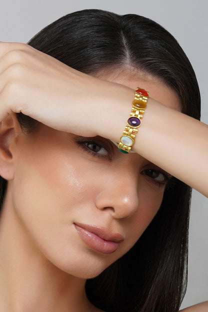 Power Moves Navratan Embellished Bracelet 