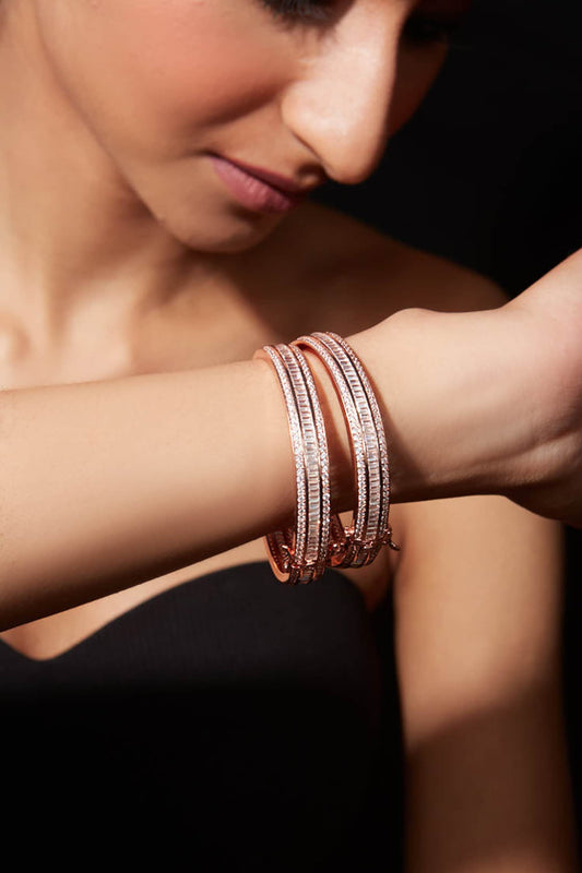 Zirconia Studded Bangle - Set of 2 