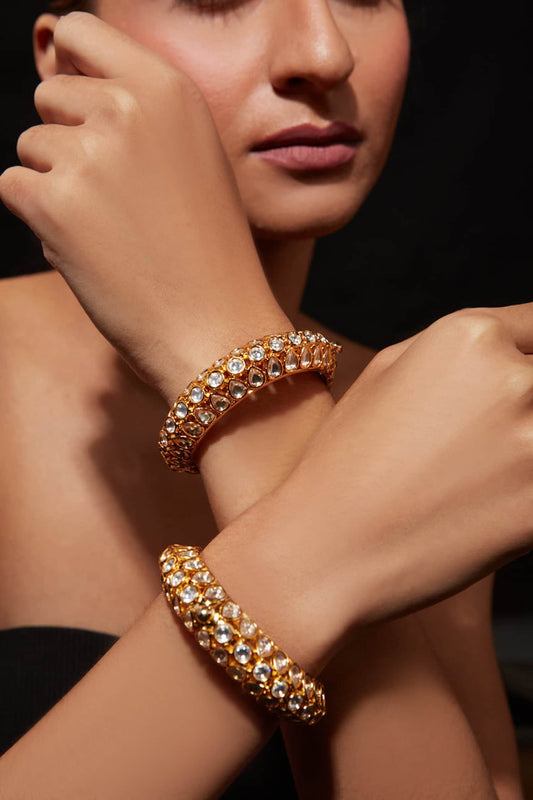 Kundan Polki Studded Bangle - Set of 2 