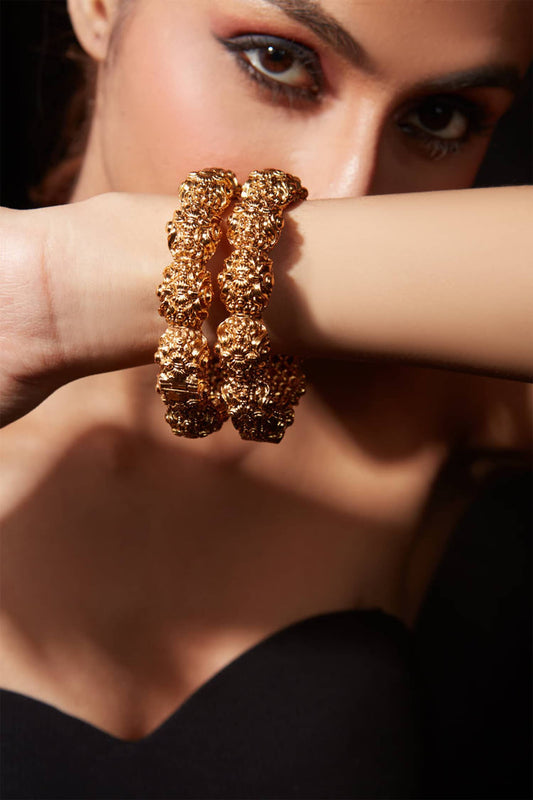 Kundan Polki Studded Bangle - Set of 2 