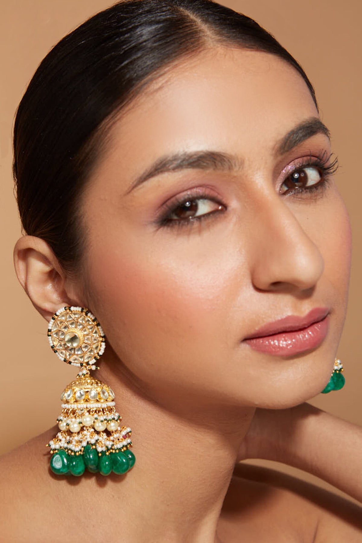 Bead Embellished Jhumkas 