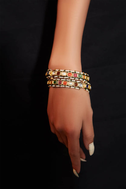 Stone Studded Bangle - Set of 2 