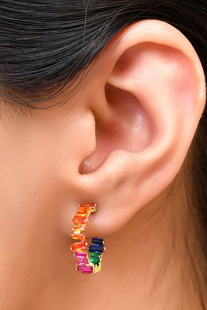 Kaleidoscope Stone Embellished Hoops 