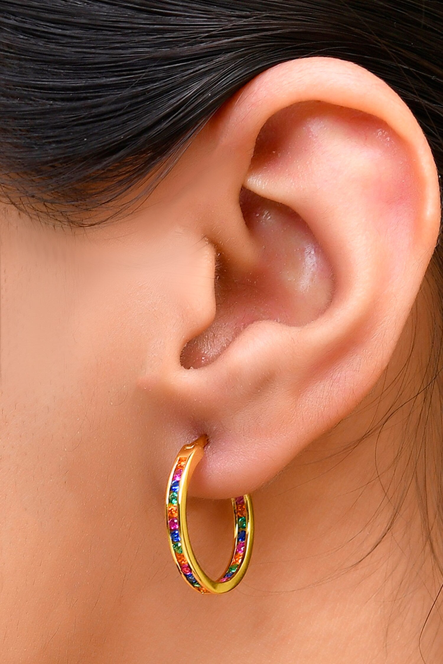 Vivid Vibrance Stone Embellished Hoops 