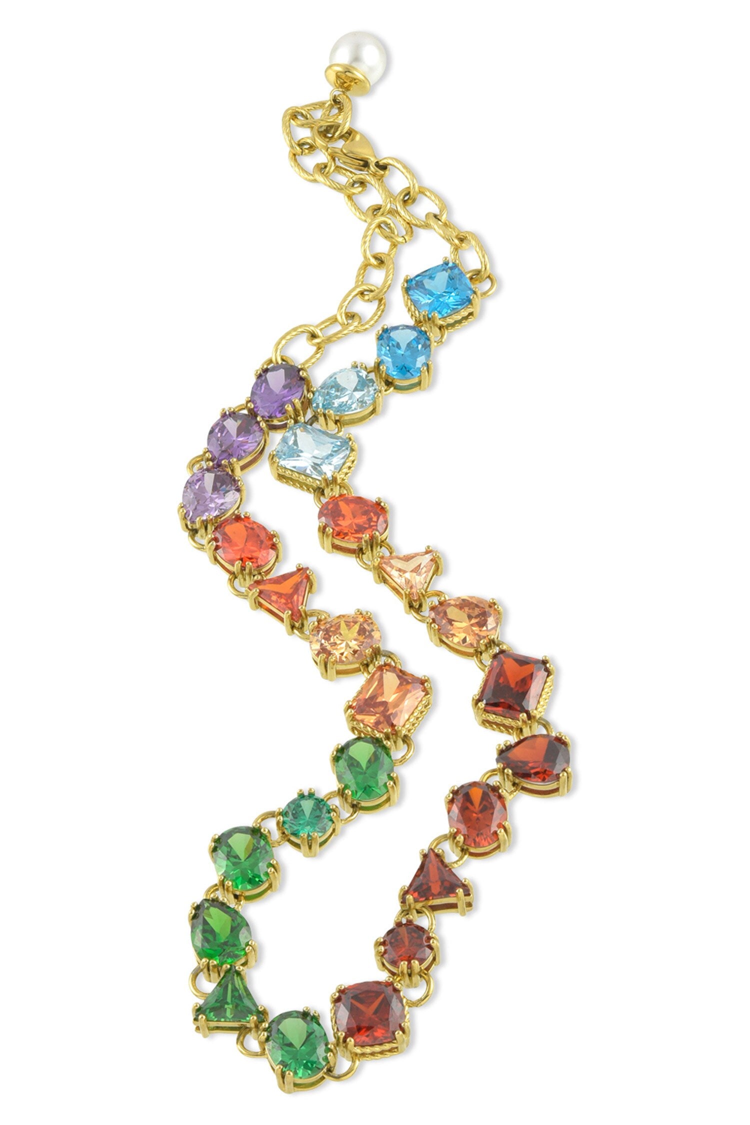 Chromatic Cascade Embellished Necklace 