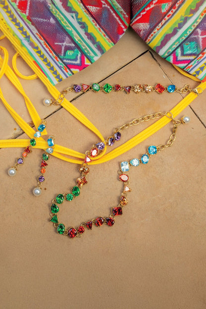 Chromatic Cascade Embellished Necklace 