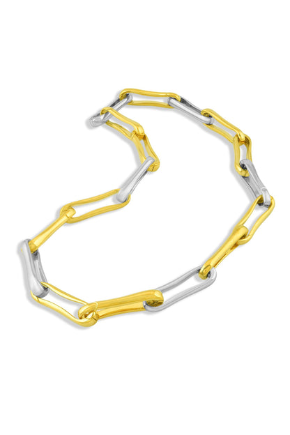 Linked Contrast Paperclip Necklace 