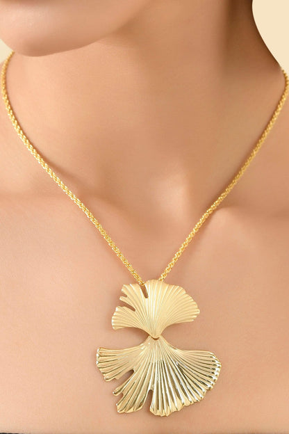Gingko Duo Leaf Necklace 