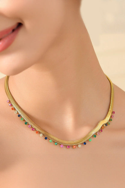 Elysian Spectrum Gemstone Embellished Necklace 