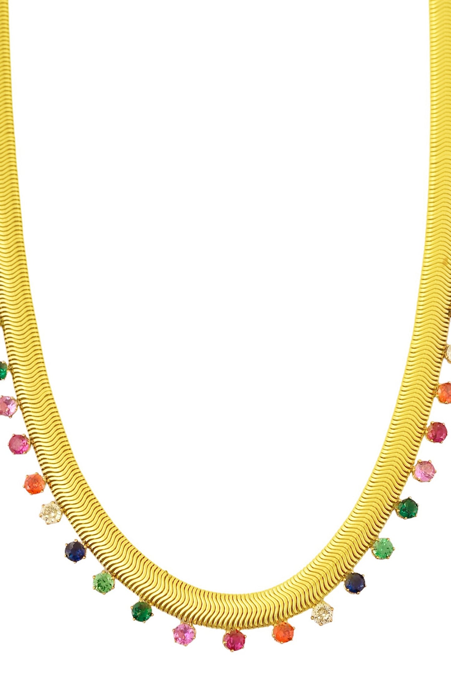 Elysian Spectrum Gemstone Embellished Necklace 