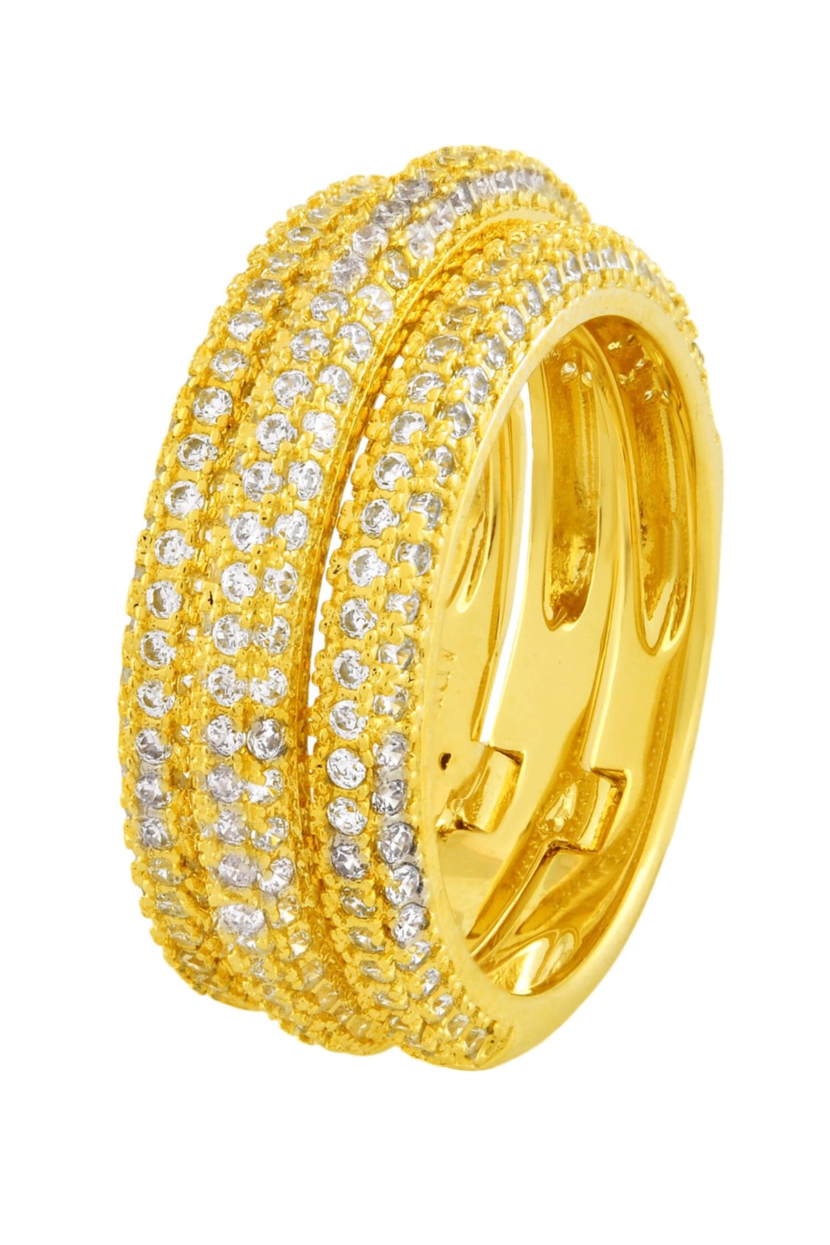 Glitzy Star Studded Band Ring 