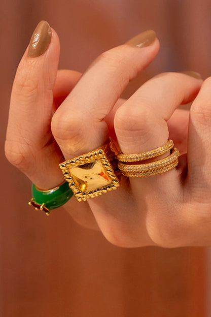 Glitzy Star Studded Band Ring 