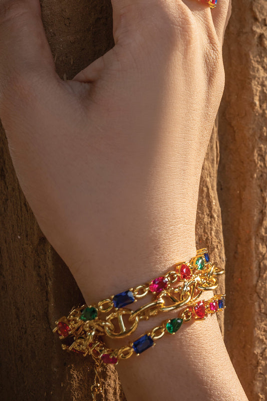Multihued Crescendo Bracelet-Single Pc 