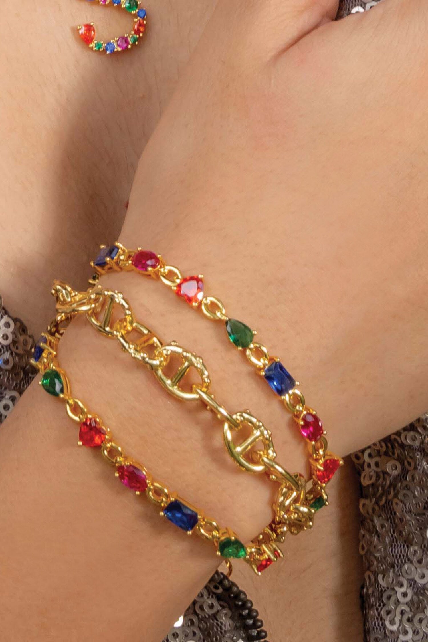 Multihued Crescendo Bracelet-Single Pc 
