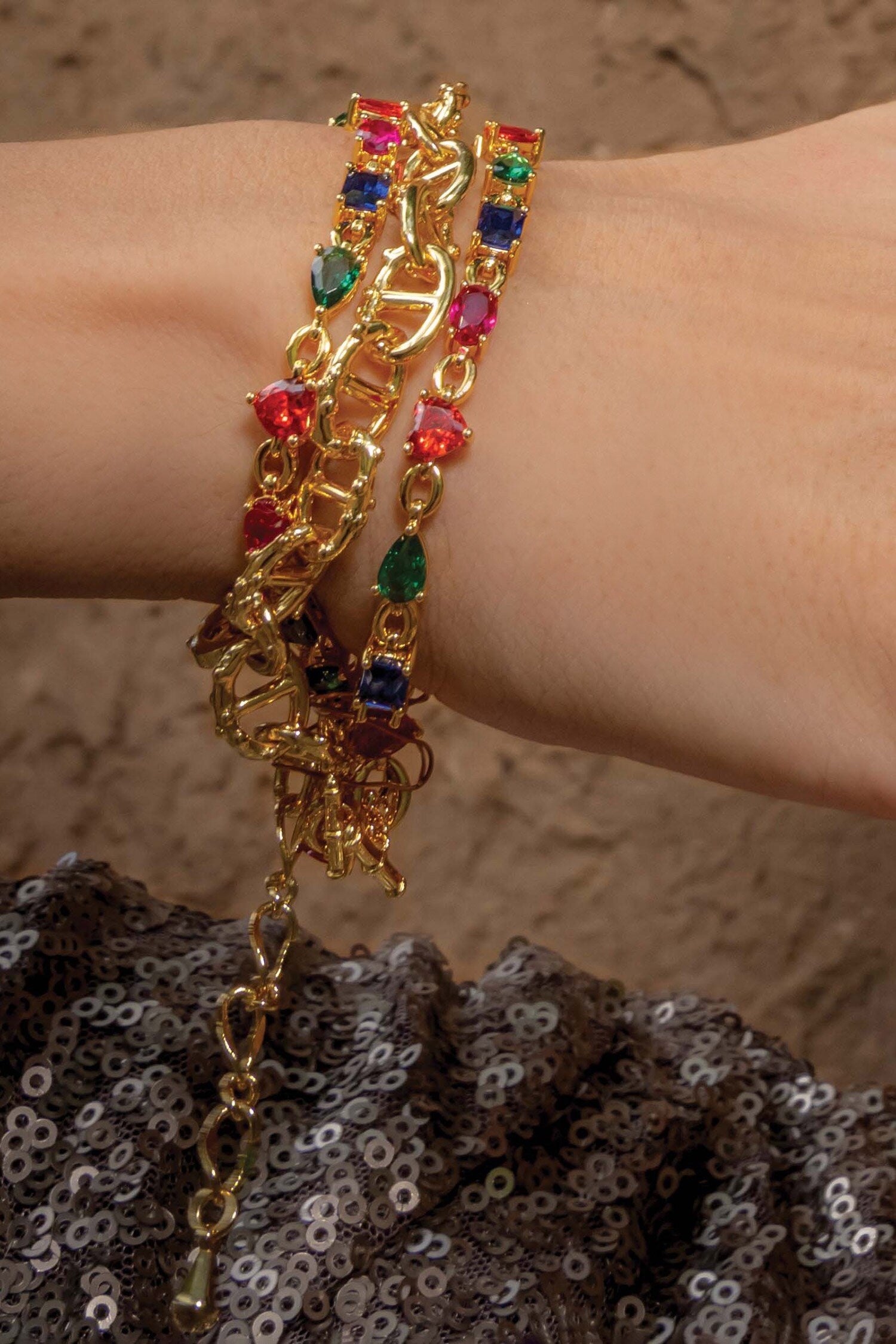 Multihued Crescendo Bracelet-Single Pc 