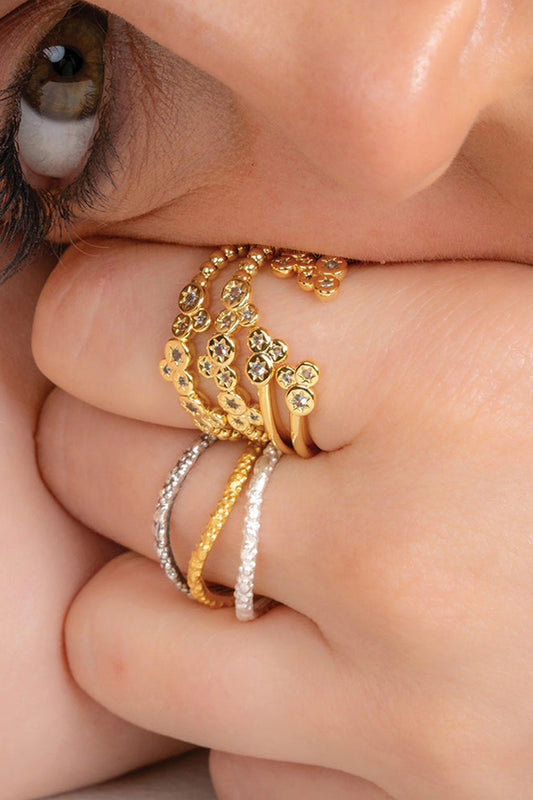 Constellation Astrid Crystal Embellished Band Ring - Single Pc 