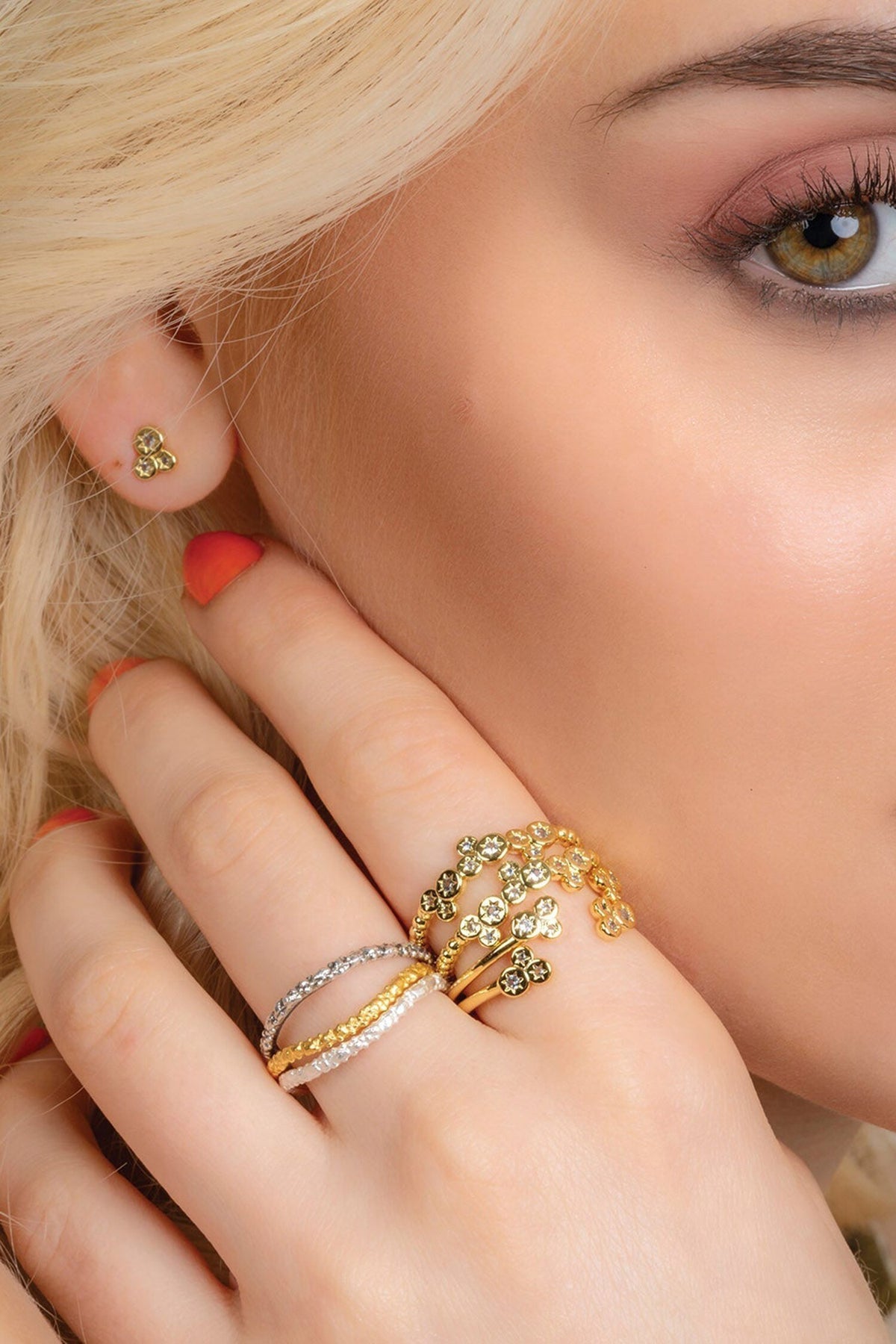 Constellation Astrid Crystal Embellished Band Ring - Single Pc 